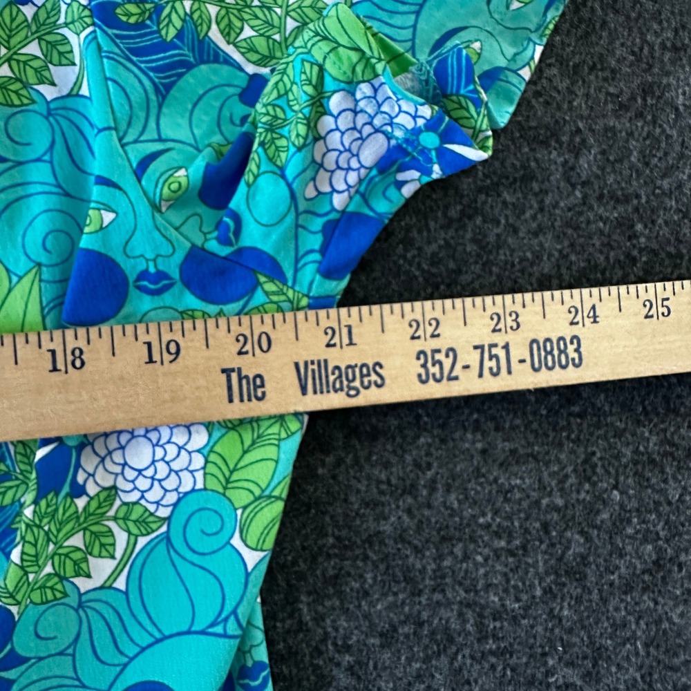 IBKUL Women Golf Dress XL Blue Green Sun Face Psychedelic UPF 50+ Zip Pocket - Picture 4 of 7